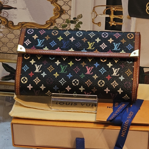 Authentic Louis Vuitton Murakami MultiColor Canvas Wallet Box, Dust Bag & Ribbon - Picture 15 of 17